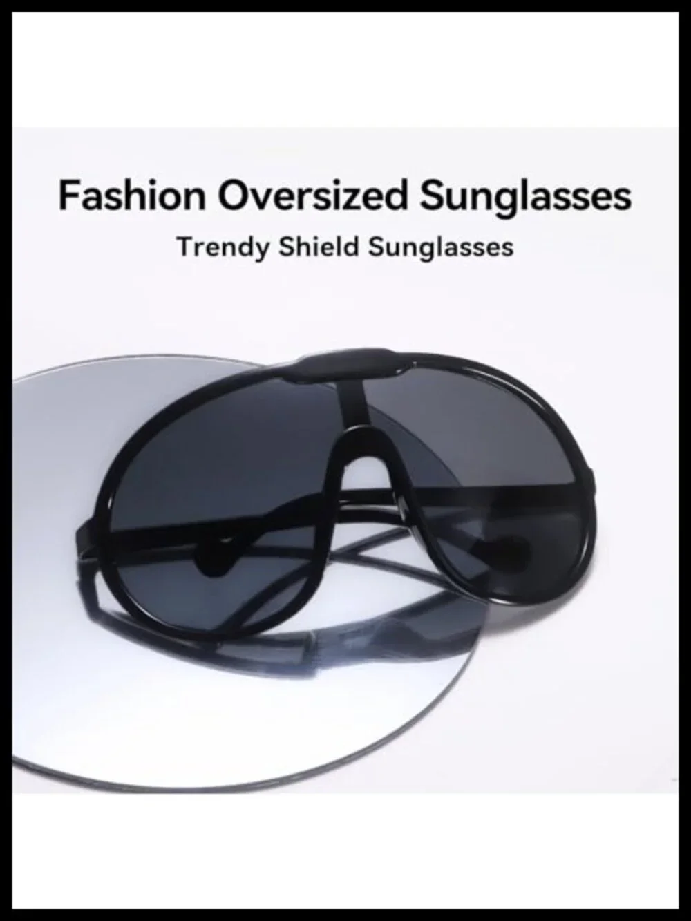 Oversized Shield Sunglasses Women One Piece Large Frame UVA UVB Protection